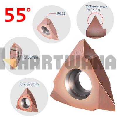 55° Vertical Threading Insert 16VERAG55 For Indexable External Threading Tool - Image 1 of 4