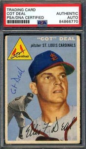 Ellis Cot Deal PSA DNA Signed 1954 Topps Autograph