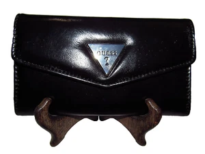 Portafoglio busta originale Guess "Lathan" in nero lucido SPEDIZIONE GRATUITA USA! - Foto 1 di 3