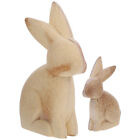 Wooden Bunny Figurine DIY Painting Easter Rabbit Ornament-GD
