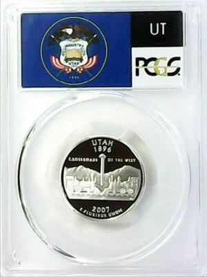 2007-S 25C State Quarter Utah PCGS PR69 DCAM 90% Silver 22lusl0403 - Image 1 of 4