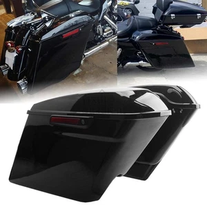 5" Extended Hard Saddlebag Saddle Bags For Harley Touring Street Glide 2014-2024 - Picture 1 of 24