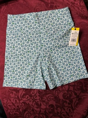 Eleven By Venus Williams Sky Blue Print Retro Revival Biker Shorts Medium- NWT - Image 1 of 4