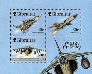GIBRALTAR 1999 FIGHTER PLANES S/S SC#811a MNH MILITARY - Picture 1 of 1