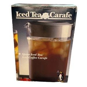 Salton Ice Tea Carafe Replacement pitcher VTG graphics old stock NIB Model TC-44 - Picture 1 of 6