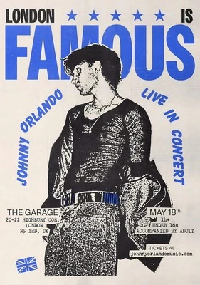 JOHNNY ORLANDO London Is Famous 2025 Tour LONDON The Garage Poster Wall Decor - Image 1 of 4