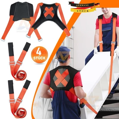 4Stück Tragegurte Umzug 2 Personen Hebegurt Umzugshelfer Hebegurt Möbeltransport - Bild 1 von 4
