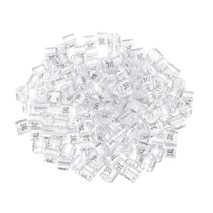 Clothes Hanger Marker 3XL Size Tag 150 Pack Transparent Fits 3mm Rod - Picture 1 of 5
