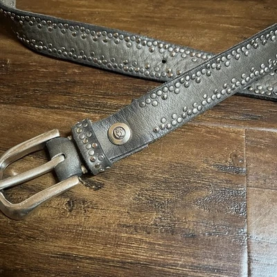Cinturón B Alemania Tachonado Adornado 90 Mediano Cuero Hecho a Mano  Foto 1 de 4