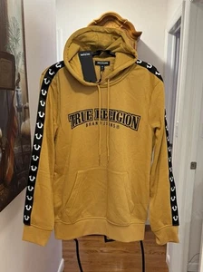 AUTH MENS TRUE RELIGION HOODIE SWEATER SWEATSHIRT FRONT POCKETS SZ M NWT $119.00 - Picture 1 of 6