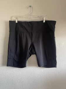 Athleta Shorts Womens Black Ultimate Stash Pocket 9" Short Stretch Plus Size 2X - Picture 1 of 6