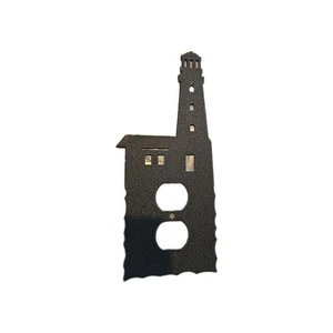 Custom Lighthouse Receptacle Cover Plate Decorative Metal Finish Single Gang - Picture 1 of 4