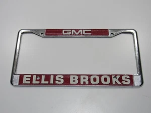 Vintage NOS Ellis Brooks GMC San Francisco CA Metall Nummernschild Rahmen Anhänger RAR - Bild 1 von 3