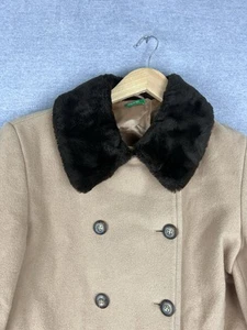 Vintage Made In Italy Benetton Fur Tan Jacket Size Xs 60s Jackie Kennedy - Picture 1 of 7