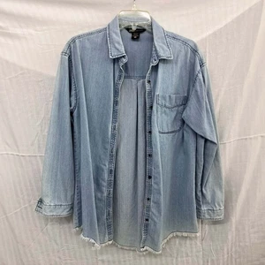 J VIM romantisches Vintage Denim Hemd mit Knopfleiste, Small - Bild 1 von 4