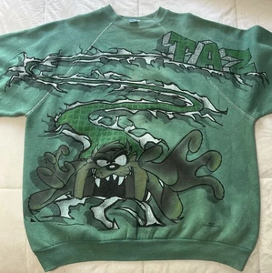 Vintage 90s TAZ FREEZE Hip Hop Cartoon Sweatshirt Warner Brothers Size XL - RARE - Bild 1 von 12
