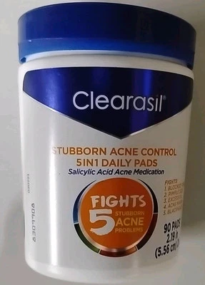 Clearasil 5合1日常清洁垫顽固痤疮控制90件装2 — 第 1/3 张图片