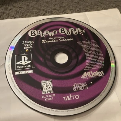 Bubble Bobble PlayStation 1 solo disco Ps1 - Immagine 1 di 2