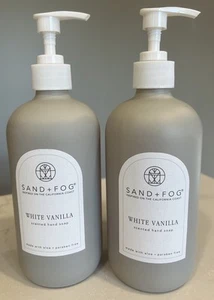 Sand and Fog White Vanilla Scented Hand Soap Gel 15.7oz 2pc Set White Glass - Picture 1 of 3