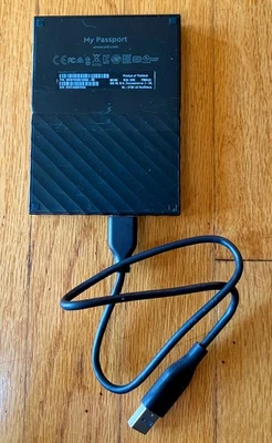 WD My Passport WDBYNN0010BBK-0B Black USB 3.0 1 TB Portable External Hard Drive - Image 1 of 4