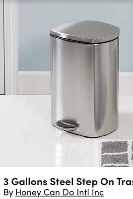 3 gallon steel step-on trash can - Image 1 of 3