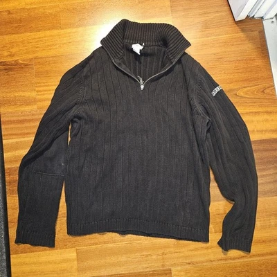 Suéter negro de mezclilla para hombre Calvin Klein talla grande Foto 1 de 4