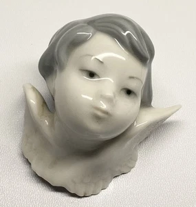 Figura Busto Querubín Colgante Pared Porcelana Lladro #4886 "Cabeza de Ángel Nº 3" - Imagen 1 de 1