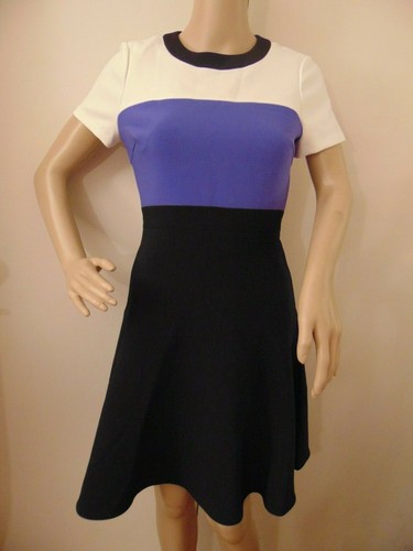 Abito da cocktail Kate Spade Colorblock in crepe con pieghe taglia 0 vendita al dettaglio $348