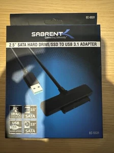 SABRENT USB 3.1 (Type-A) to SSD / 2.5-Inch SATA Hard Drive Adapter (EC-SS31) - Photo 1/2