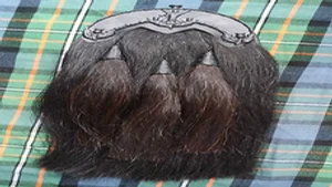 ORIGINAL BLACK HORSE HAIR SPORRAN ST ANDREW CANTLE/BAGPIPE PIPER KILT SPORRANS - Picture 1 of 5