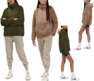 Womens Long Sleeve Half Zip Fleece Sweatshirt Warm Winter Pullover Pocket Jumper - Picture 1 of 13