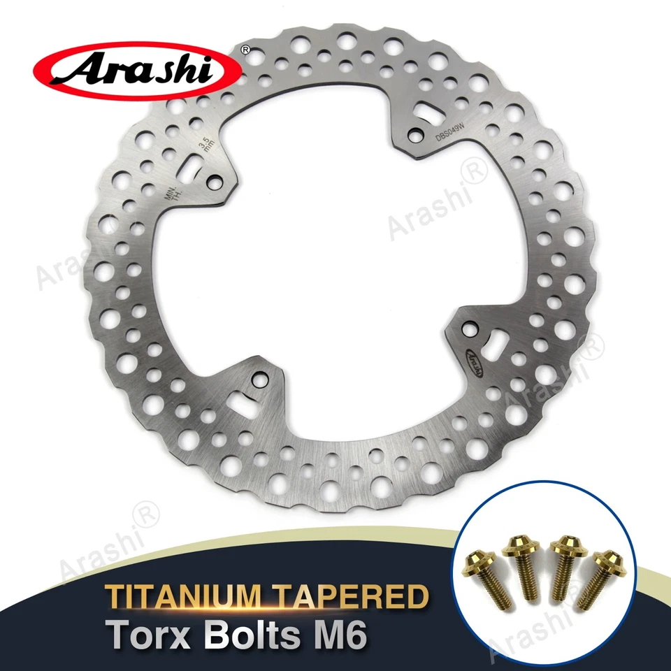 Disco de freno trasero + pernos M6 para Honda CR125R CR125E CR250R CR250E 2002-2008 Foto 1 de 4