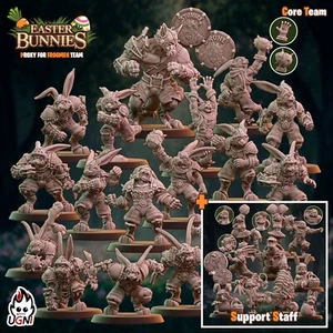 Conejitos de Pascua OPCIONES COMPLETAS DE EQUIPO + BASES Fantasía Fútbol Blood Bowl Proxy por UGNI - Imagen 1 de 24