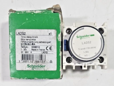 Schneider Electric LADS2 ON DELAY TIMER TIMING 1-30SADD ON BLOCK - Image 1 of 4
