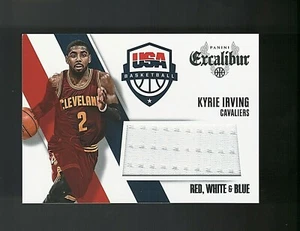 NM 👀 2014-15 Panini Excalibur Red White and Blue Jerseys Kyrie Irving #9 =285= - Foto 1 di 2
