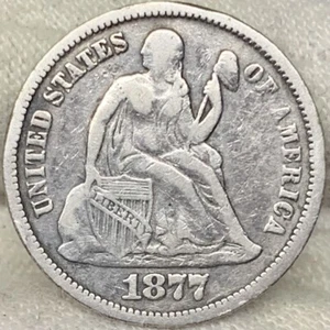 1877 10C Seated Liberty Dime ||| Great Looking, Early US Type Coin! - Bild 1 von 2