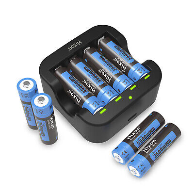 3500mWh Li-ion Batteries And Charger 1.5V Rechargeable AA Lithium Batteries Lot • 17.99£