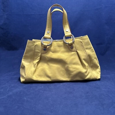 Bolso de Mano Kenneth Cole VINTAGE Gran Tono de Cuero Amarillo Foto 1 de 4