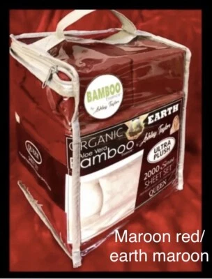 * Juego de sábanas de bolsillo profundo de bambú aloe vera de enfriamiento Ashley Taylor 2000 TALLA REINA Foto 1 de 4