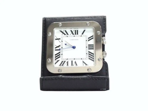 CARTIER W0100151 Watch Santos travel Leather Black White Stainless Quartz Used - Image 1 of 4