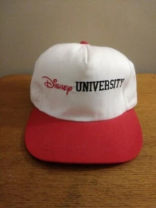 Vintage Disney University Trucker Hat White Red Bill leather closure - Picture 1 of 9