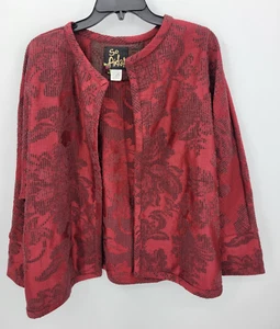 So Aida Jacke Damen Medium rot Blumen Gobelin vorne offen Kunst zu tragen Blazer - Bild 1 von 9