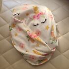 4-in-1 Unicorn Stretchy Car Seat Cover  Newborn Baby Infant Nursing Cover 🦄 Euc
