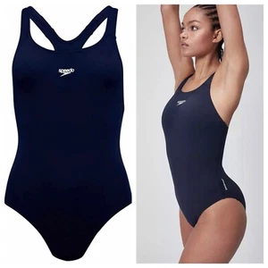 Traje de baño Speedo Endurance + Medalist azul marino Reino Unido 6-20 - Imagen 1 de 8