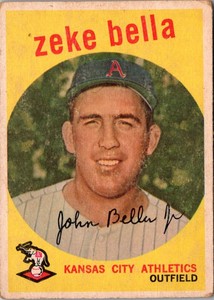 1959 Topps Zeke Bella #254A Kansas City Athletics