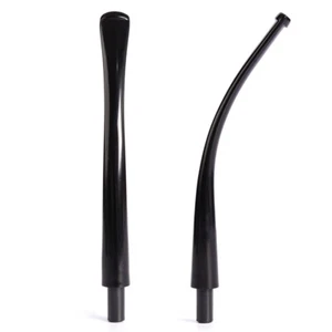 2x Long Bent Stem Replacement For Churchwarden Tobacco Pipe Acrylic Mouthpiece - Picture 1 of 10
