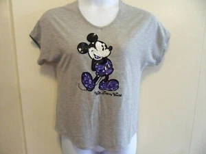 MICKEY MOUSE Disney Parks Purple Potion Sequin T-Shirt WDW Top XS Ladies NWOT - Picture 1 of 10