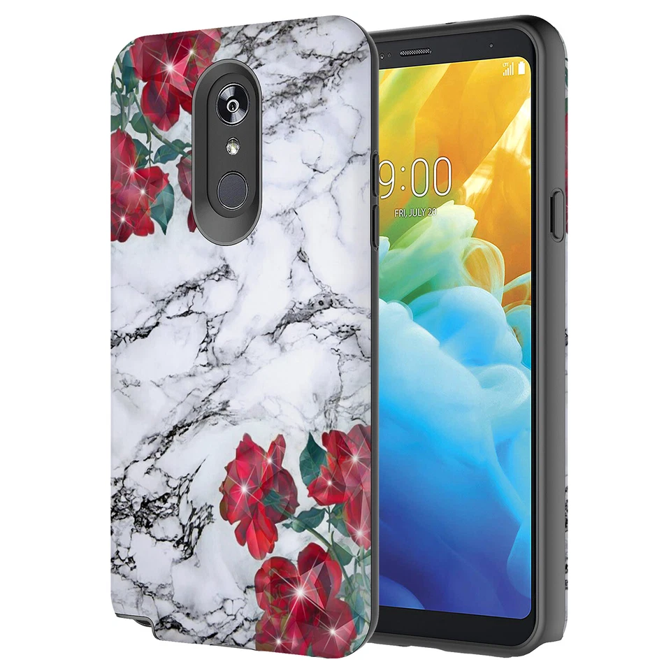 For LG Stylo 5 Hybrid Dual Layer Slim Laser Glitter Sparkle Graphic Case - Image 1 of 4