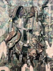 USGI Enhanced Tactical Load Bearing Vest Woodland Camo VGC - Picture 1 of 4