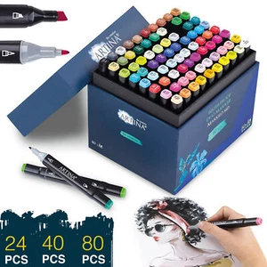 Dual Marker Set Farben Pens permanent Kunst Stift Filzstifte Markers Pen Stifte - Bild 1 von 14